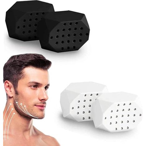 Entrenador de mandíbula Dispositivo para fortalecer la mandíbula y el cuello - Entrenador de mandíbula Herramienta para masticar el cuello y la cara - 4 piezas para mujeres y hombres Entrenador de cue (1/5)