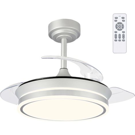 Ventilador de techo LED “Moss Mini” regulable con control remoto (46W 3CCT 5520lm) IP20 Ø92cm color gris (1/5)