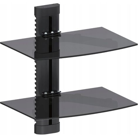 Estantería de pared de cristal de 2 niveles para TV y DVD (1/5)