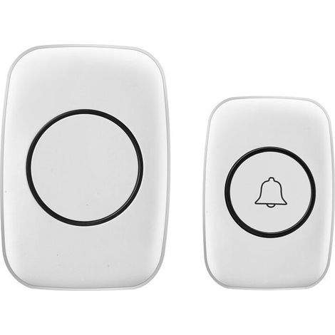 Outdoor Wireless Doorbell, IP44 Waterproof 300m White LED Electronic Doorbell - Outdoor Wireless Doorbell (1/5)