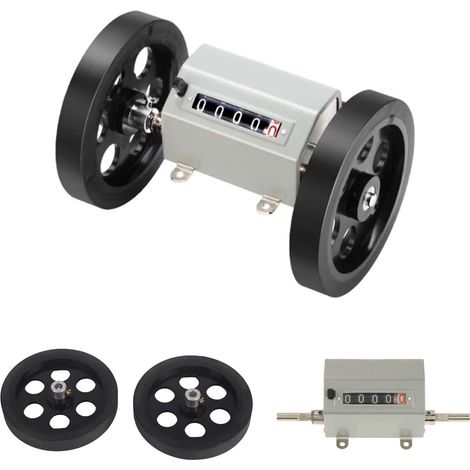 Compteur à rouleaux, Compteur de Longueur avec compteur roue, Compteur rotatif à 5 chiffres, Compteur compteur avec roulette, plage de mesure 1-9999,9 mètres, convient à la mesure des tissus (1/5)
