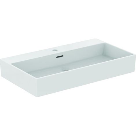 Lavabo EXTRA 800x450x150mm bianco con rubinetteria IdealPlus 1 foro, con troppopieno IDEAL STANDARD