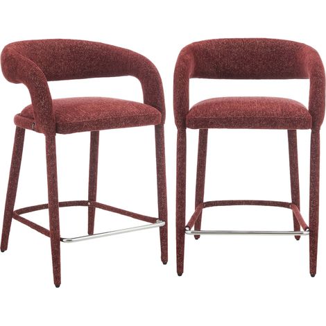 sweeek - 2er-Set moderne Barhocker mit Stoffbezug