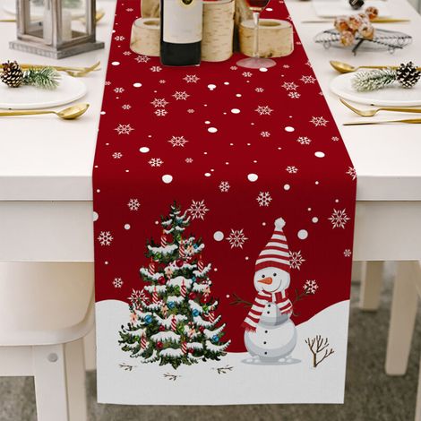 Bardusch - Nappe de Noël en lin et ficelle, thème Noël, fête, café, restaurant, cuisine, mariage, décoration intérieure (1/5)