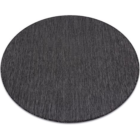 Carpet SISAL SION circle A5165A Melange Flat woven black black round 150 cm