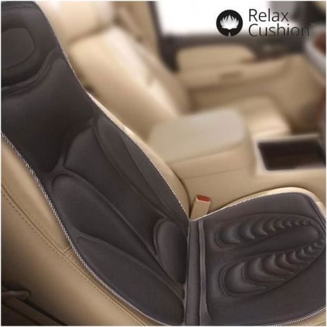 Siège de voiture massant et chauffant - Vibrations Thermique - Noir - 20W - 12V - Tissu doux et matelassé