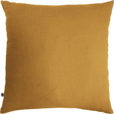 Taie d'oreiller en double gaze de coton – 60 x 60 cm – Gaïa Safran