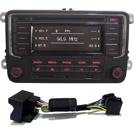 CHIGOODS VW RCN210 Bluetooth Car Stereo + Emulator CD USB AUX for Passat B6 MK5 6 Golf 5 6