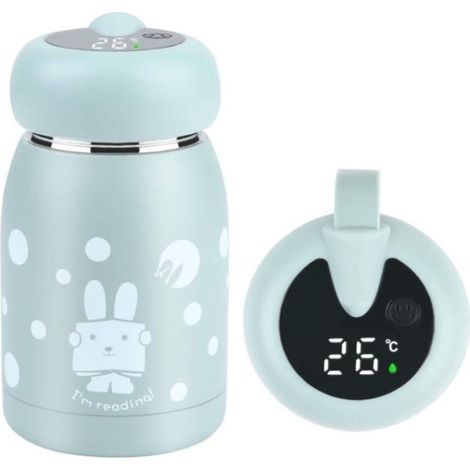 (blau) Isolierte Trinkflasche – Kinder – 320 ml – Edelstahl – LED-Temperaturanzeige – BPA-frei (1/4)