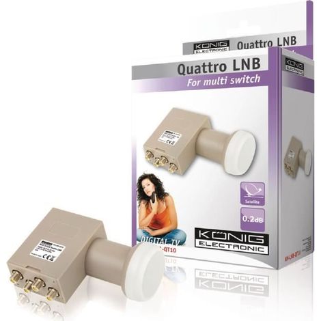 Quadri-tête satellite (LNB) universelle 0,2 dB