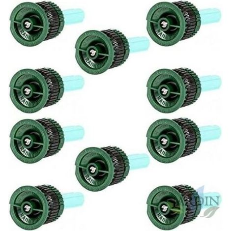 10 Boquillas HE-Van-08 para aspersor de riego Rain Bird, alta eficiencia y ahorro de agua. Alcance 2,4m, verde (1/3)