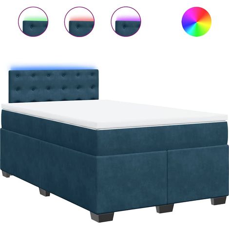 Maison Exclusive - Giroletto a Molle con Materasso Blu 120x190 cm in Velluto (1/5)