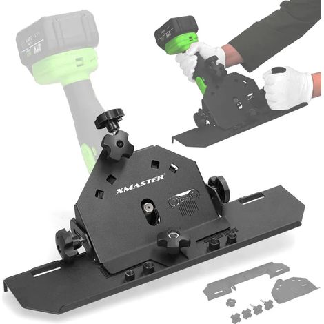 Accessoire pour meuleuses d'angle, découpe avec angle de travail 45°, compatible disques 115 mm et 125 mm, pour grès cérame, carrelage et céramique (1/5)