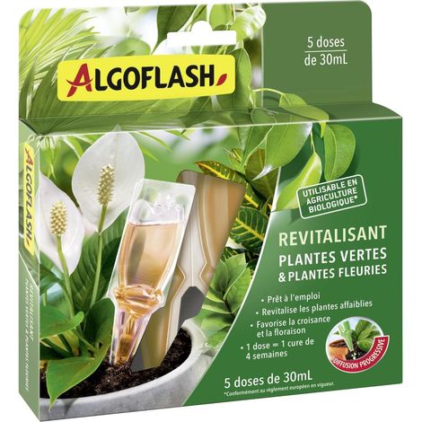 ALGOFLASH MONODOSE REVITALISANTE PLANTES VERTES ET PLANTES FLEURIES, UTILISABLE EN AGRICULTURE BIOLOGIQUE - 5 DOSES DE 30 ML, MA