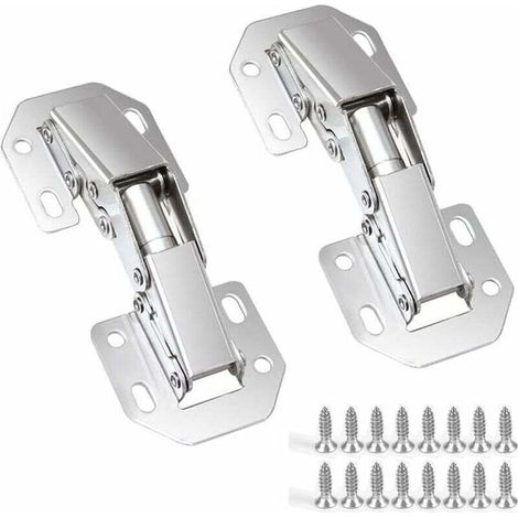 Charnières à Fermeture, 4pcs Charniere Porte Placard 90 Degré Charniere Invisible Meuble pour Porte Armoire Placard de Cuisine 77mm,