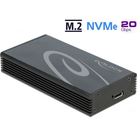 Delock Gabinete externo para M.2 NVMe PCIe SSD con SuperSpeed USB 20 Gbps (USB 3.2 Gen 2x2) USB Type-Câ¢ hembra