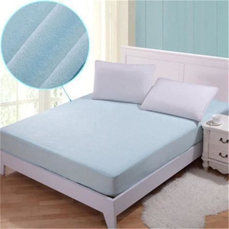Alèse-protège matelas anti-acarien et imperméable Bleu 200x200cm S05369