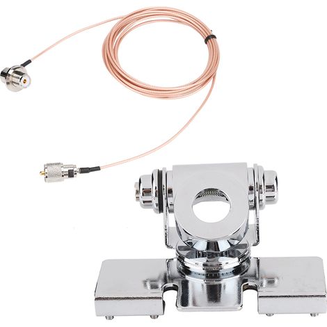 Support d'antenne mobile RB-400 avec clip latéral, câble d'alimentation de 5 m et kit d'accessoires autoradio noirs (1/5)