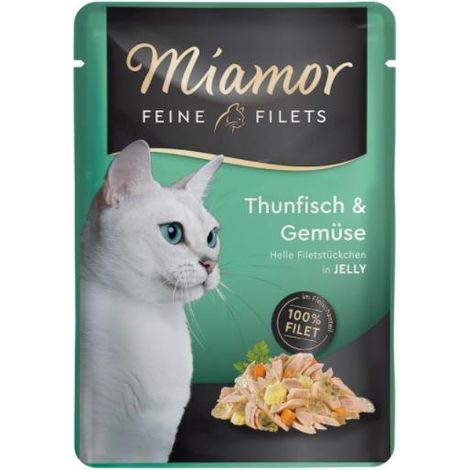 Miamor Feine Filets Thunfisch-Nassfutter für Katzen, 24 x 100 g