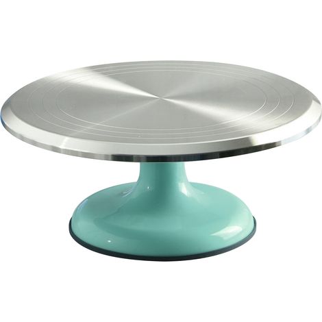 Plateau tournant professionnel en alliage d'aluminium de 25 cm (10 pouces) pour la décoration de gâteaux à domicile (bleu).