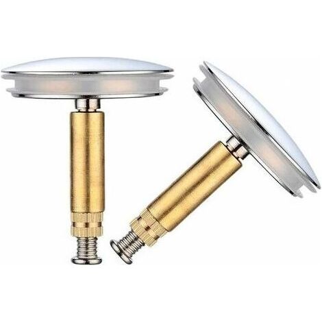 Adjustable Bathtub Stopper Sink Drain Plug Universal Bathtub Stopper Premium Quality Durable Brass Sink Stopper with Chrome Plated Bathtub Stopper for Bathtub Drain,2 Pcs (1/5)