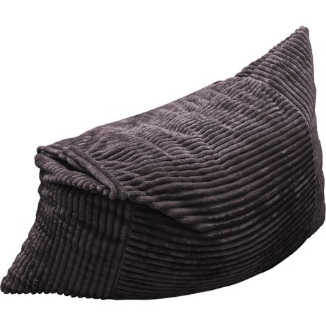 Sillón puf convertible extragrande 3 en 1 de pana gris oscuro 180 x 125 cm HOMVRA (1/5)