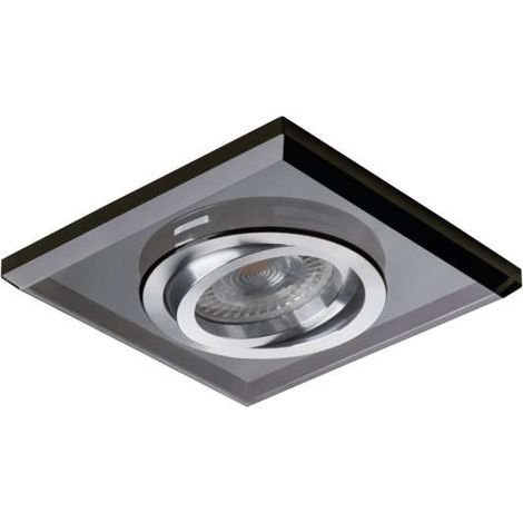Kanlux – Spot encastrable plafond orientable 30° – Couleur noir/chrome – Compatible GU10 – Pour faux plafonds 9x9cm – IP20 (1/6)