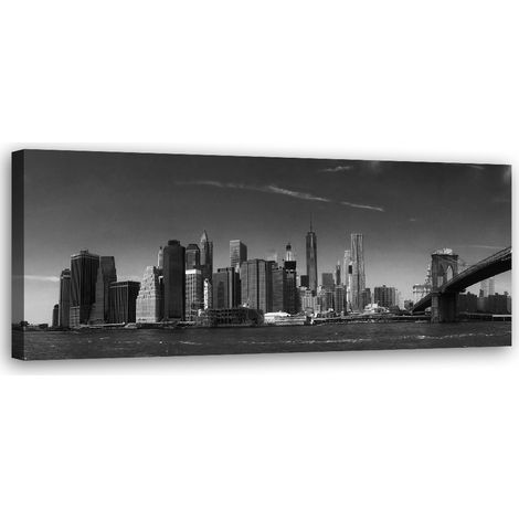 Tableau sur toile New York en noir et blanc 90x30 (1/5)