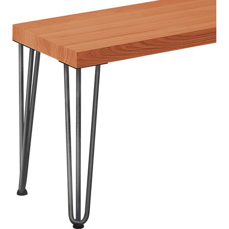 LAMO Manufaktur Sitzbank Flur Holzbank 30x30x47 cm, Möbelfüße Creative Rohstahl mit Klarlack / Dunkel, LSB-01-A-004-30-0000Cr