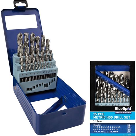 BlueSpot Tools HSS Drill Bit Set, 25 Piece (1/5)