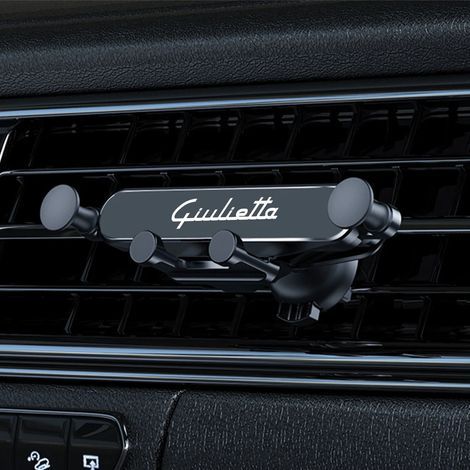 Schwerkraft-Autotelefonhalterung, kompatibel mit Alfa Romeo Giulietta 940 (2010-2017), wird durch Klemmen am Lüftungsgitter befestigt. (1/4)