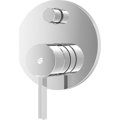 BERNSTEIN - Mitigeur de douche thermostatique rond encastré Chrome en laiton + cartouche thermostatique - 1 sortie - Ø12,5cm