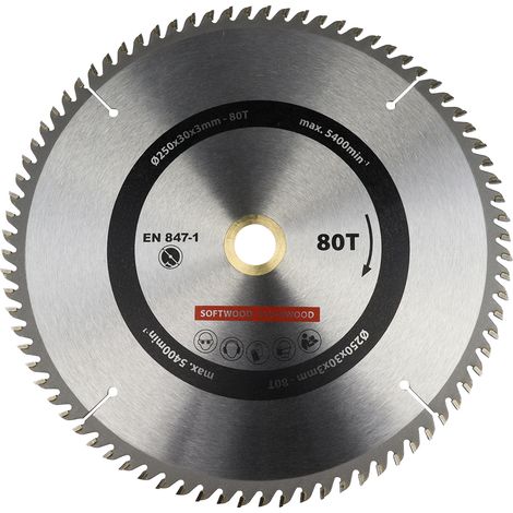 Lame de scie circulaire 250x30 mm 80T - Par pièce (1/5)
