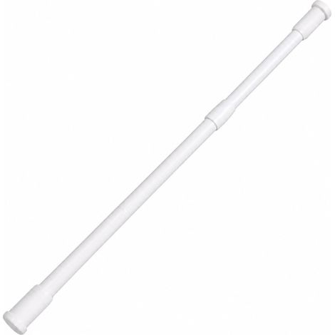 Tringle à Rideau de Douche Télescopique en Métal Blanc 70–120 cm – Sans Perçage – Fixation par Pression – Ø Tube 20 mm/Ø embout 32mm (1/5)