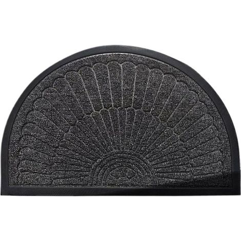 Doormat Mix Mats Weatherproof, Indoor Entrance Rug,Carpet with Anti-Slip Build, Semi-Circular Absorbent Mat (1/5)