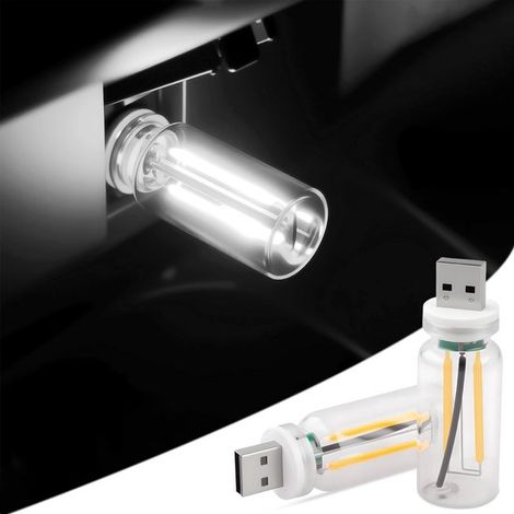 2 lámparas USB lámpara retro regulable táctil luz ambiental LED interiores, mini lámpara LED portátil tipo botella vidrio, verde (1/5)