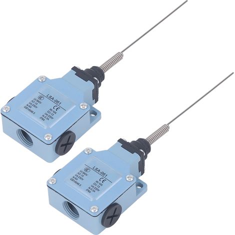 Jeu de 2 interrupteurs de fin de course LSA-061, ressort hélicoïdal flexible à moustaches, 250V/220V, compatible fraiseuses CNC, imprimantes 3D, découpe laser et plasma. (1/5)