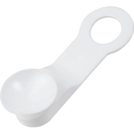 2 Pièces Poignée de Relevage de Siège de Toilette en TPR Lavable et Réutilisable, Accessoire de Salle de Bain Blanc (1/2)