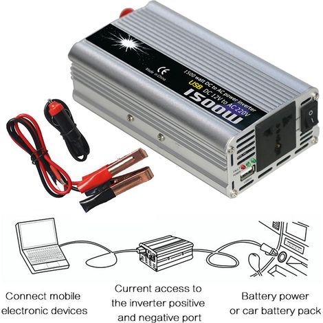 aqxreight Convertisseur de Puissance pour Véhicule, Convertisseur de Puissance Universel Sinusoïdal modifié 550-600 W DC 12 V à 220 V AC, il Vous Suffit d'adopter l'aluminium dans Le Point de