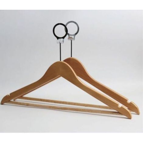 Bardusch-Cintre en Bois Massif avec système Antivol, 44cm, Lot de 50, pour Hotel