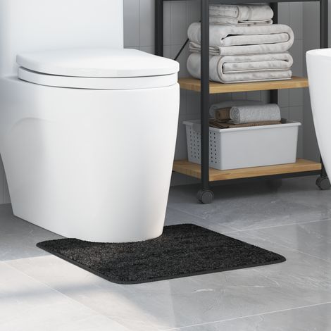 Rutschfeste Badematte mit Toilettenausschnitt Dunkelgrau vidaXL (1/5)
