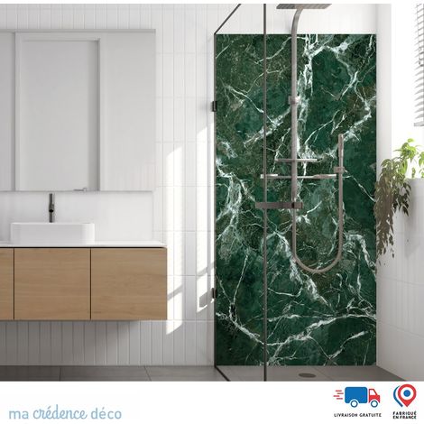 Panneau de douche : Marbre vert de Arenzano - Alu composite - 90 - 245 (1/3)
