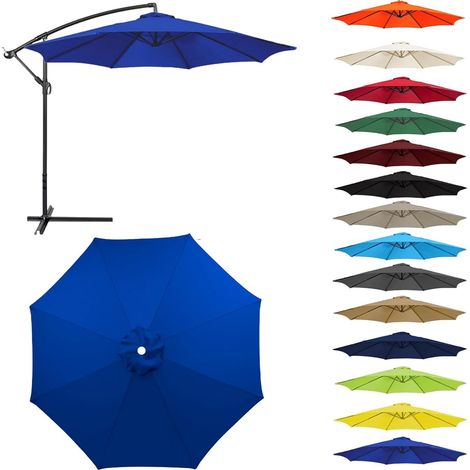Auvent De Remplacement pour Parasol Toile De Parasol Déporté Remplacement pour Cour,Jardin,Plage, Protection UV 50+ (2.3m-8 Ribs,Bleu Royal)