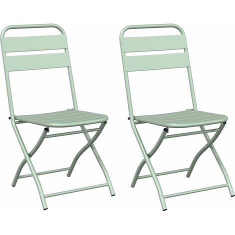Maison Exclusive - Sedia Pieghevole da Giardino 2 pcs Menta Leggera 42 x 52 x 82cm