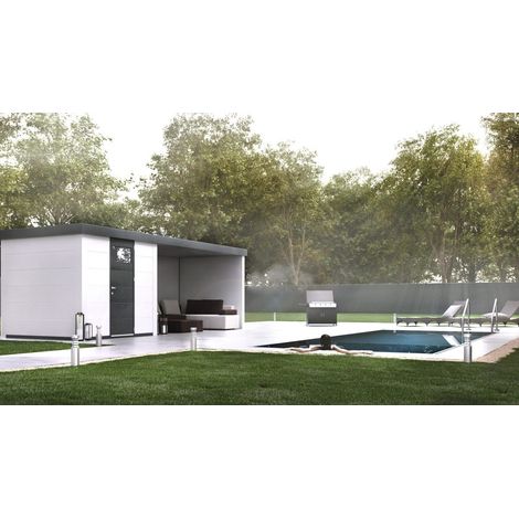 Caseta Metalica Jardin Novo Habitat Nh4 Con Terraza Blanca (1/5)
