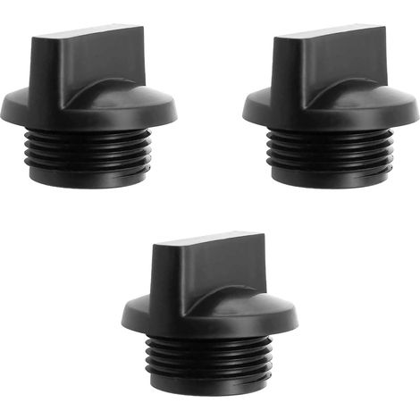 Lot de 3 bouchons de pompe de rechange – Compatible pompes à eau Honda 5,1/7,6/10,2 cm – Bouchons en plastique noir anti-fuite – Kit d'entretien (1/5)