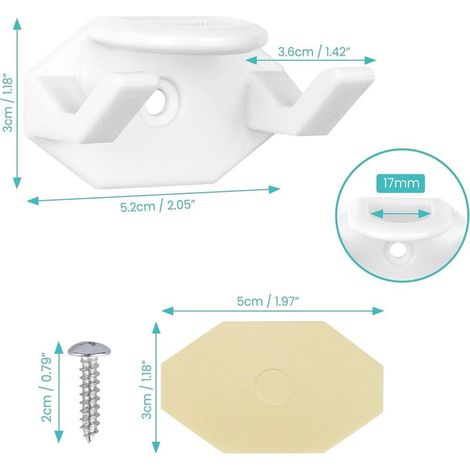 Juego de 16 ganchos autoadhesivos de pared para gorras y sombreros - No requiere perforación - Blanco - Solución de almacenamiento de accesorios (1/4)