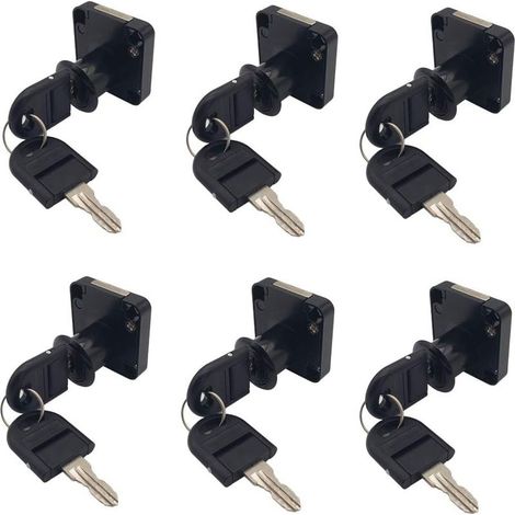 Set mit 6 PUROCEAN-Schlössern mit gleicher Verriegelung für Büroschubladen, Möbel, Schränke, Werkzeugkästen, Schreibtische (Maße enthalten). (1/5)