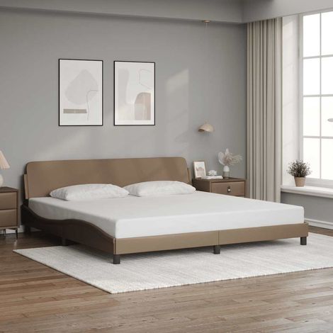 Bettgestell "Dover" Cappuccino-Braun 200x200 cm Kunstleder (1/5)