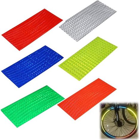 Pegatinas reflectantes, 6 unidades, cinta reflectante, Reflector, pegatinas luminosas, pegatinas fluorescentes, Multicolor, 219,6 cm (1/5)